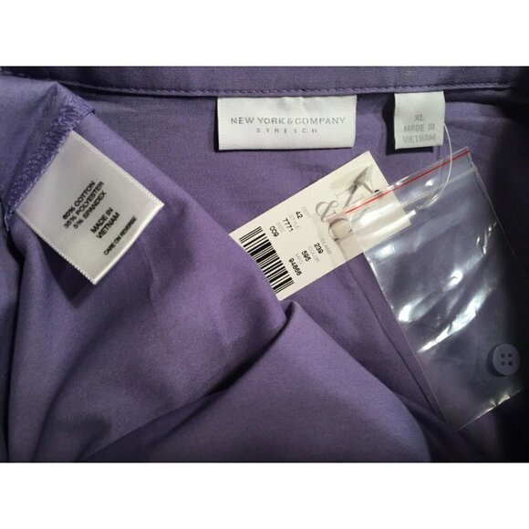 NEW YORK & COMPANY Stretch PIN-TUCKED Tunic Blouse, LILAC, NWT, Size XL - Picture 3 of 7